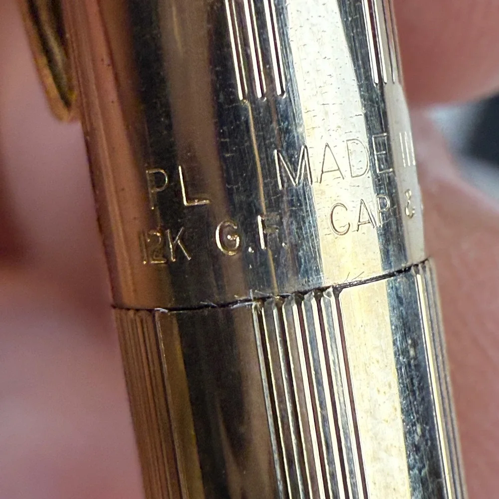 Parker Insignia 12K Gold Filled Pen Pencil Set Santa Fe Railway Logo Made in USA